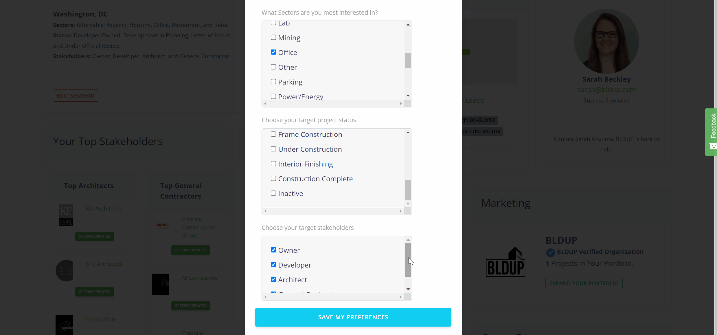 save preferences